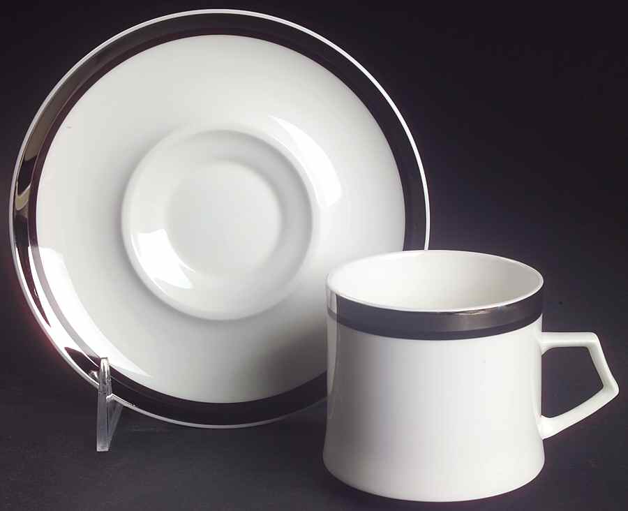 Solitude Flat Cup & Saucer Set by Mikasa-1