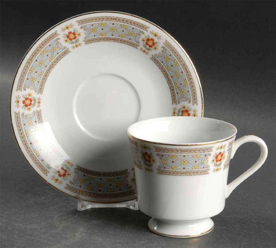 Sonata Footed Cup & Saucer Set by Mikasa-1