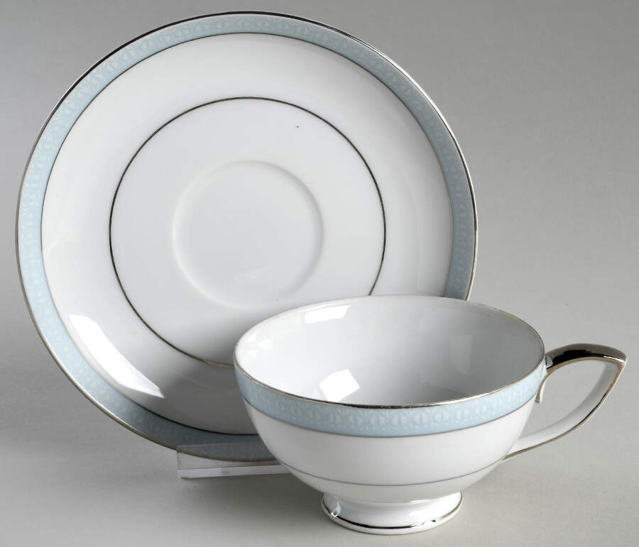 Sonnet Footed Cup & Saucer Set by Mikasa-1