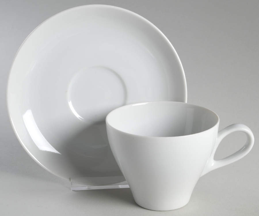 Sophisticate White Flat Cup & Saucer Set by Mikasa-1