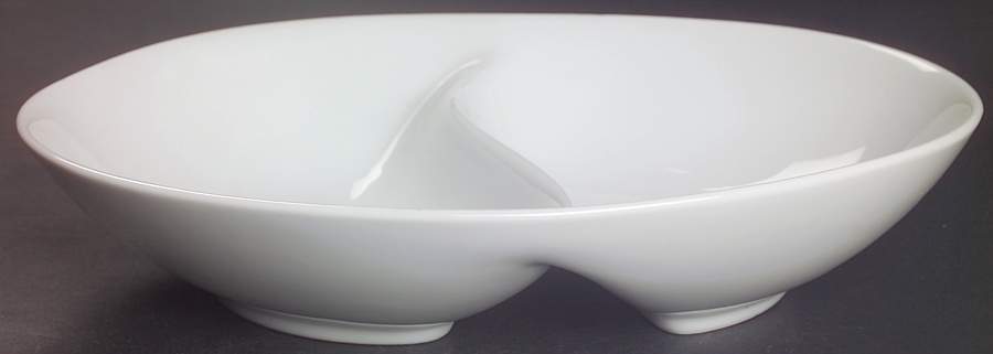 Sophisticate White 10" Oval Divided Vegetable Bowl by Mikasa-1