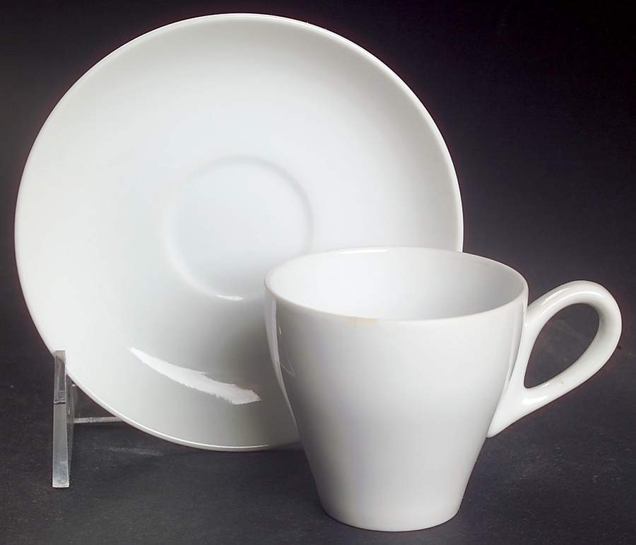 Sophisticate White Flat Demitasse Cup & Saucer Set by Mikasa-1