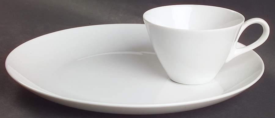 Sophisticate White Snack Plate & Cup Set by Mikasa-1