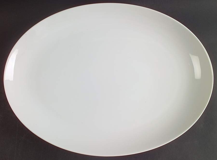 Sophisticate White 16" Oval Serving Platter by Mikasa-1
