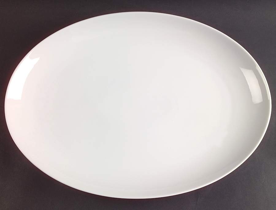 Sophisticate White 14" Oval Serving Platter by Mikasa-1