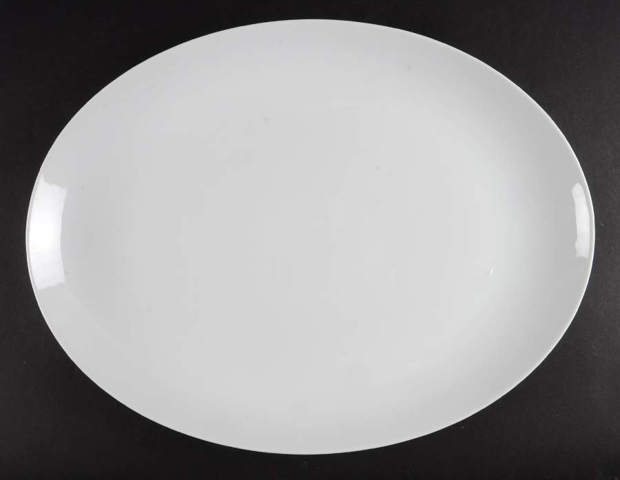 Sophisticate White 16" Oval Serving Platter by Mikasa-1
