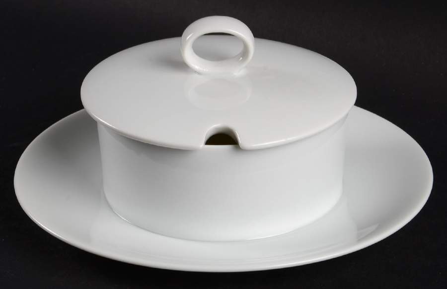 Sophisticate White Mayonnaise with Attached Underplate & Lid by Mikasa-1