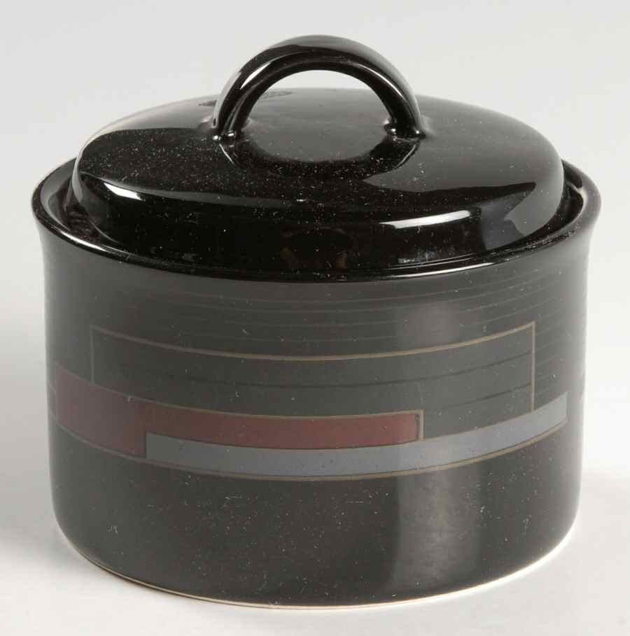 Spectra Black Sugar Bowl & Lid by Mikasa-1
