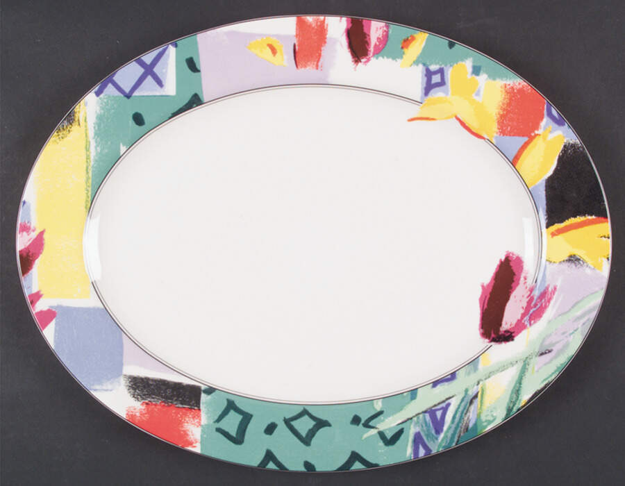 Spring Bloom 14" Oval Serving Platter by Mikasa-1