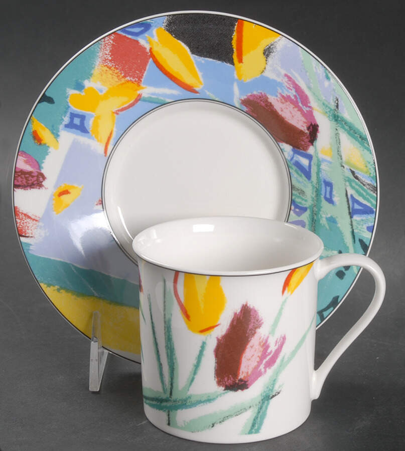 Spring Bloom Flat Cup & Saucer Set by Mikasa-1