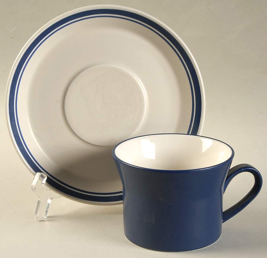 Spectrum Berry Blue Flat Cup & Saucer Set by Mikasa-1