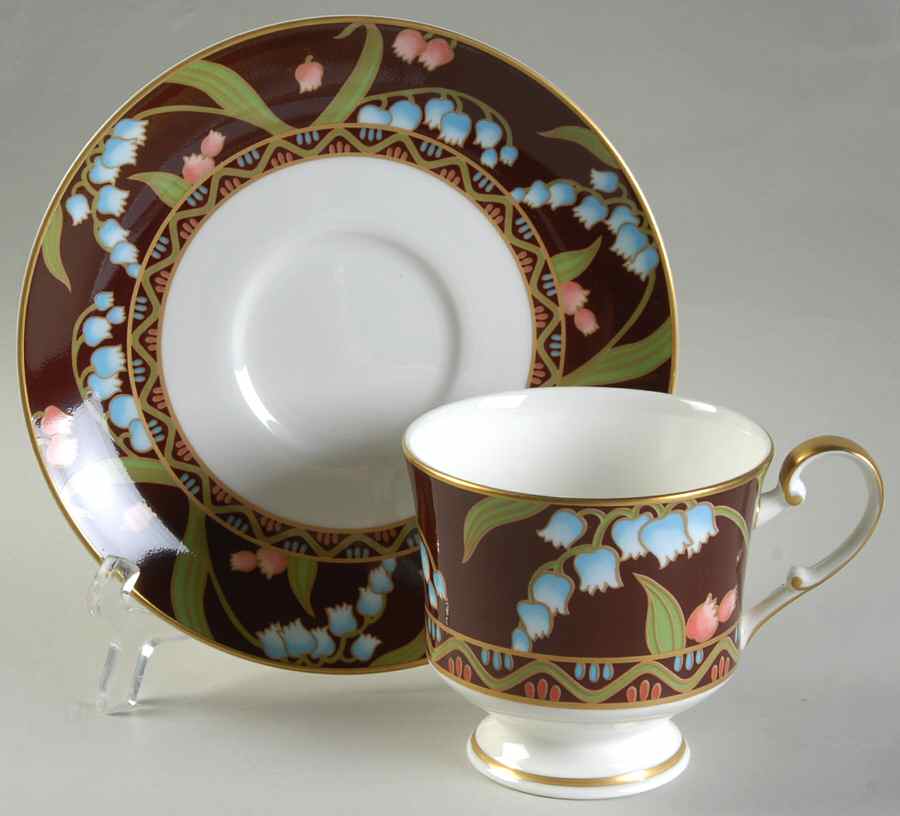 Spring Fantasy Cordovan Footed Cup & Saucer Set by Mikasa-1