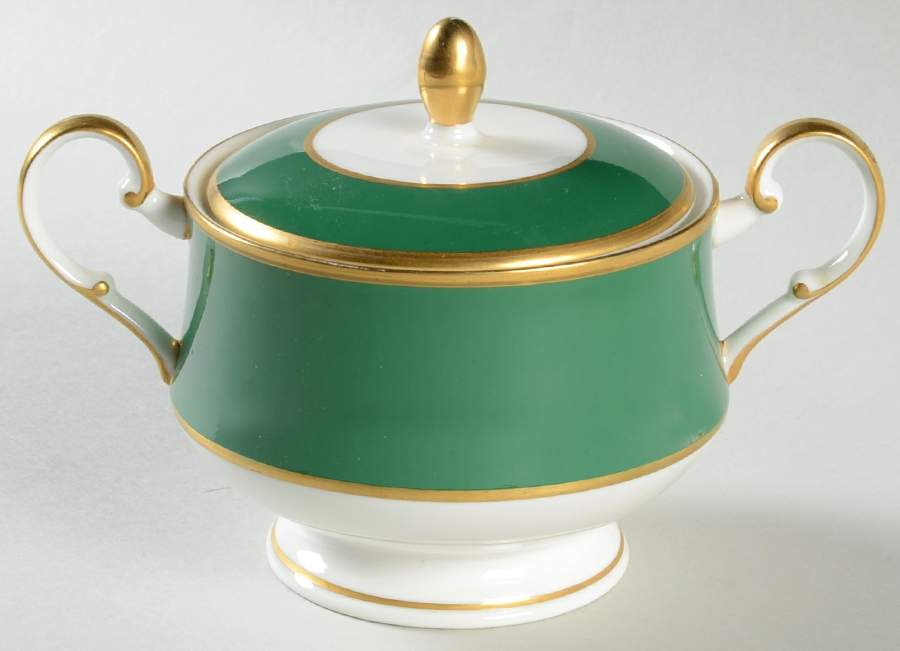 Spring Fantasy Ming Green Sugar Bowl & Lid by Mikasa-1