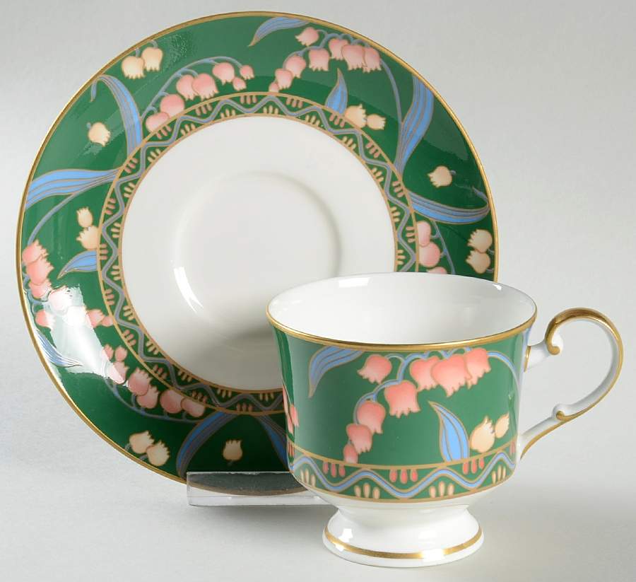 Spring Fantasy Ming Green Footed Cup & Saucer Set by Mikasa-1