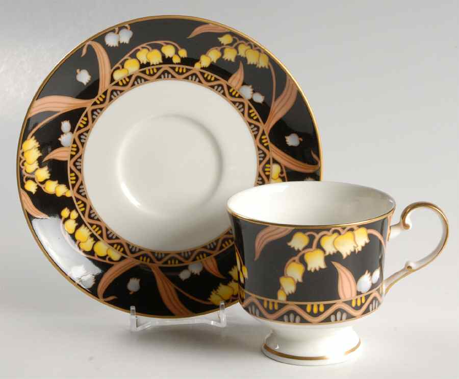Spring Fantasy Onyx Footed Cup & Saucer Set by Mikasa-1