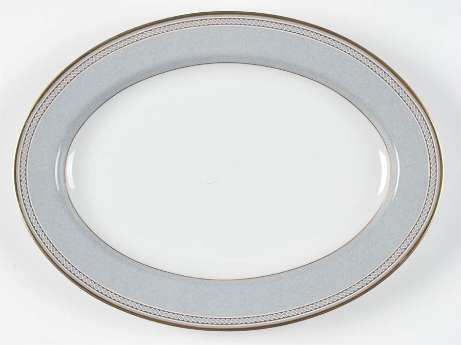 Spindle Gray 14" Oval Serving Platter by Mikasa-1