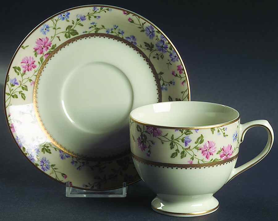 Spring Moire Footed Cup & Saucer Set by Mikasa-1