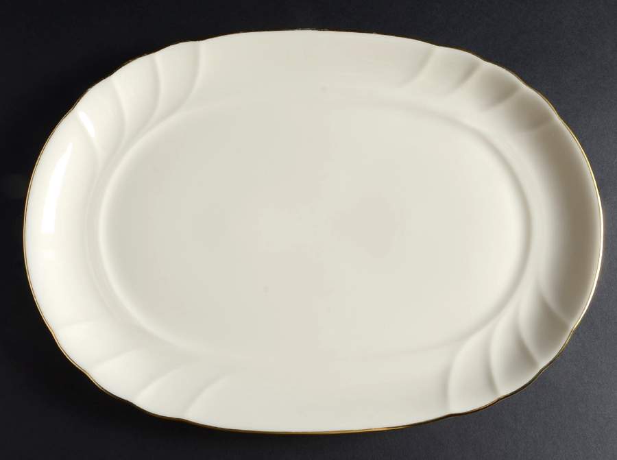 Spun Silk 14" Oval Serving Platter by Mikasa-1