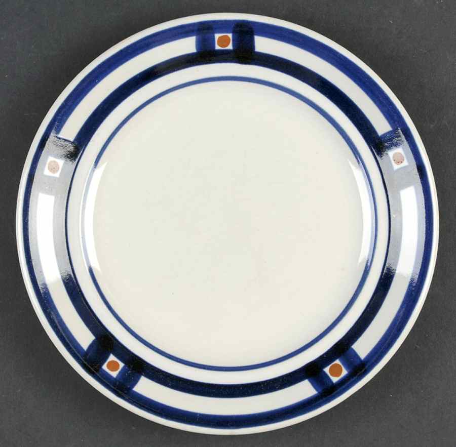 Square Dance Blue Salad Plate by Mikasa-1