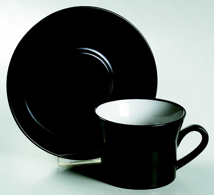 Studio Black Flat Cup & Saucer Set by Mikasa-1