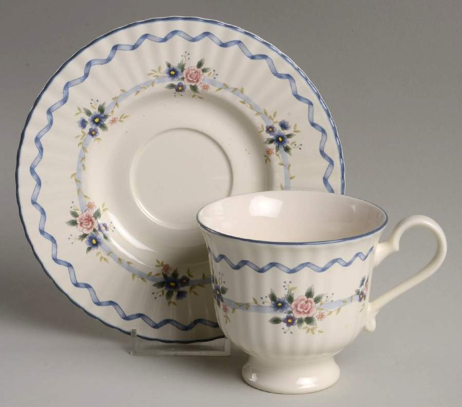 Stratford Blue Footed Cup & Saucer Set by Mikasa-1
