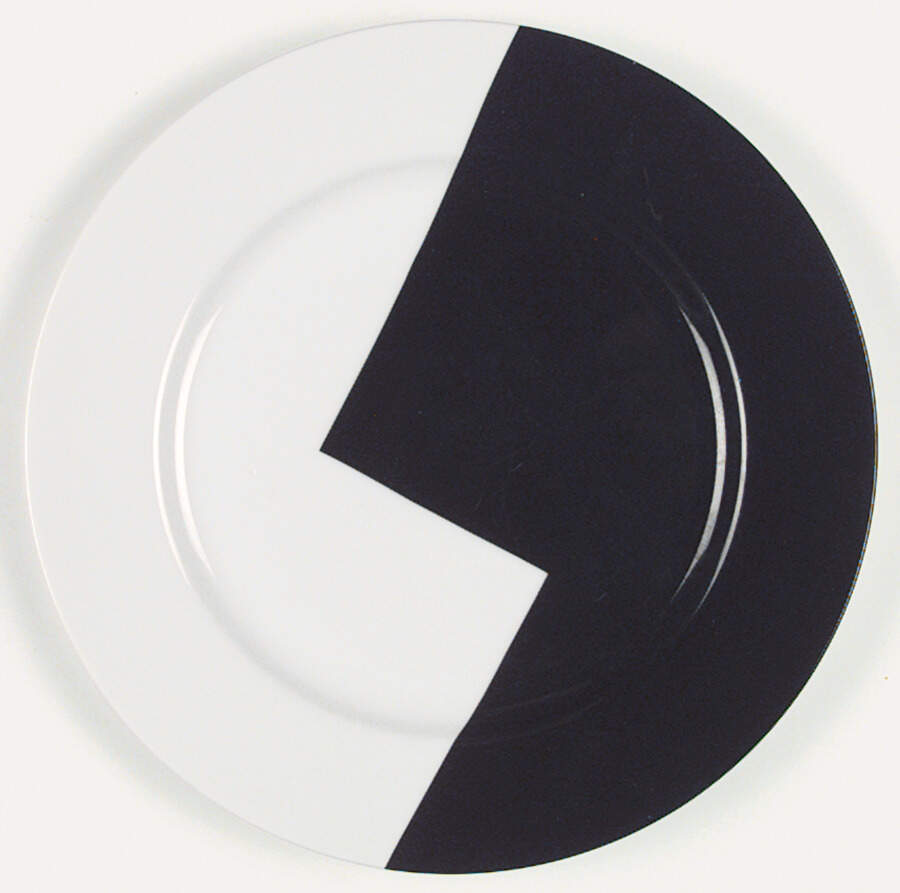 Step Black White Dinner Plate by Mikasa-1