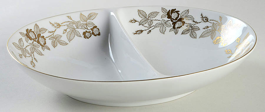 St. Clair 10" Oval Divided Vegetable Bowl by Mikasa-1