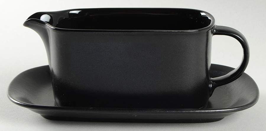 Studio Craft Black Gravy Boat & Underplate by Mikasa-1