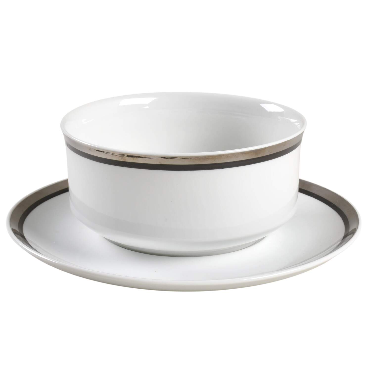 Sterling Round Gravy Boat & Underplate by Mikasa-1