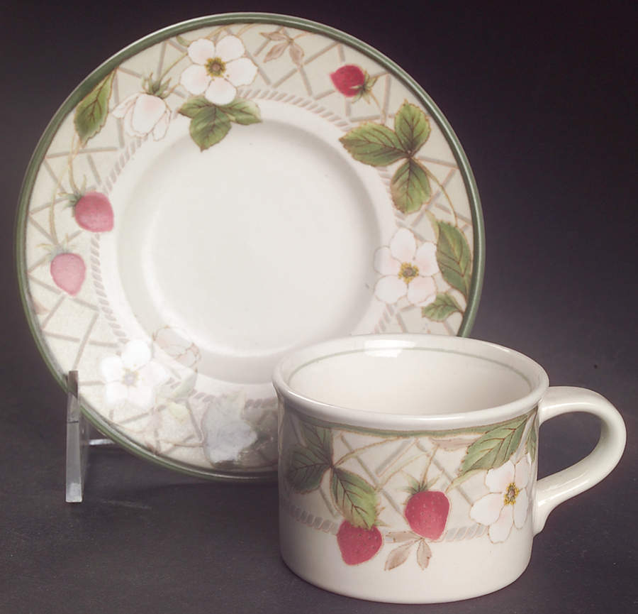 Strawberry Fair Flat Demitasse Cup & Saucer Set by Mikasa-1