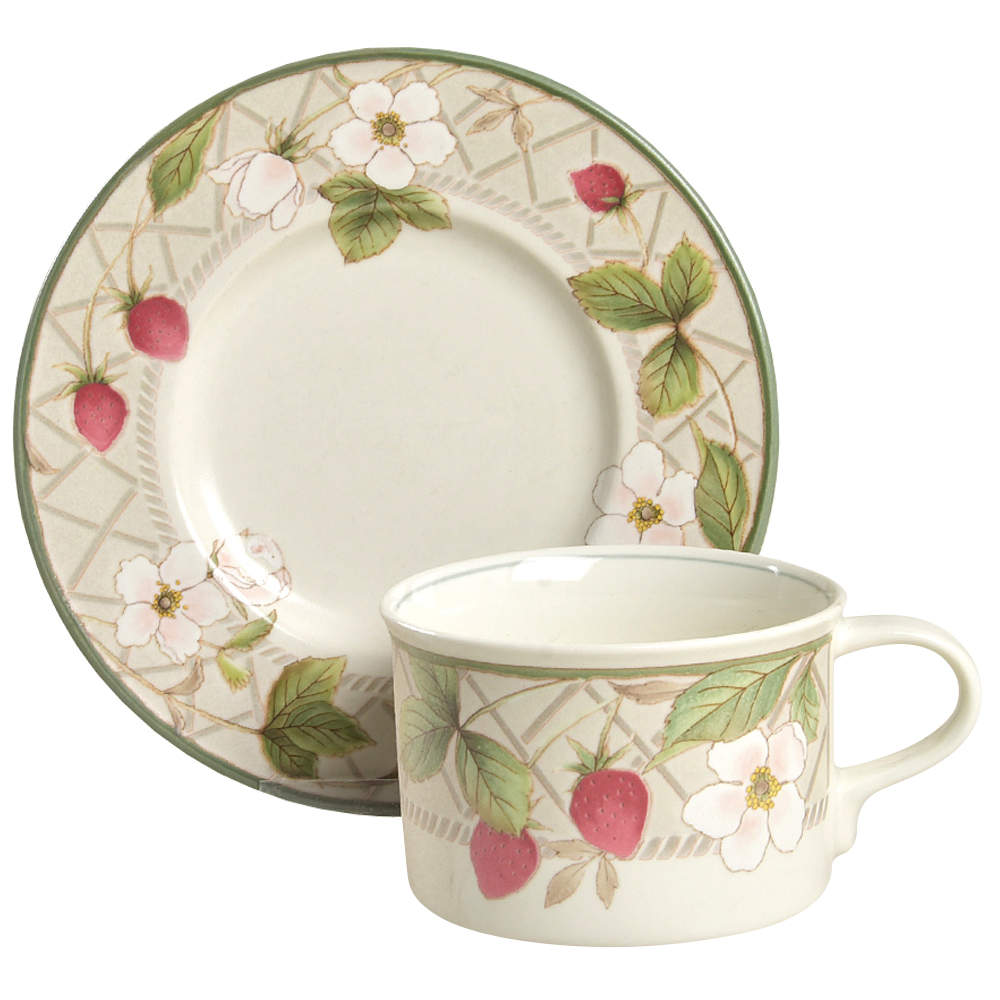 Strawberry Fair Flat Cup & Saucer Set by Mikasa-1