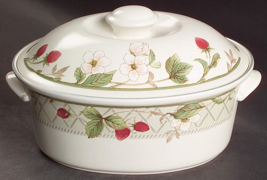 Strawberry Fair 2 Quart Oval Covered Casserole by Mikasa-1