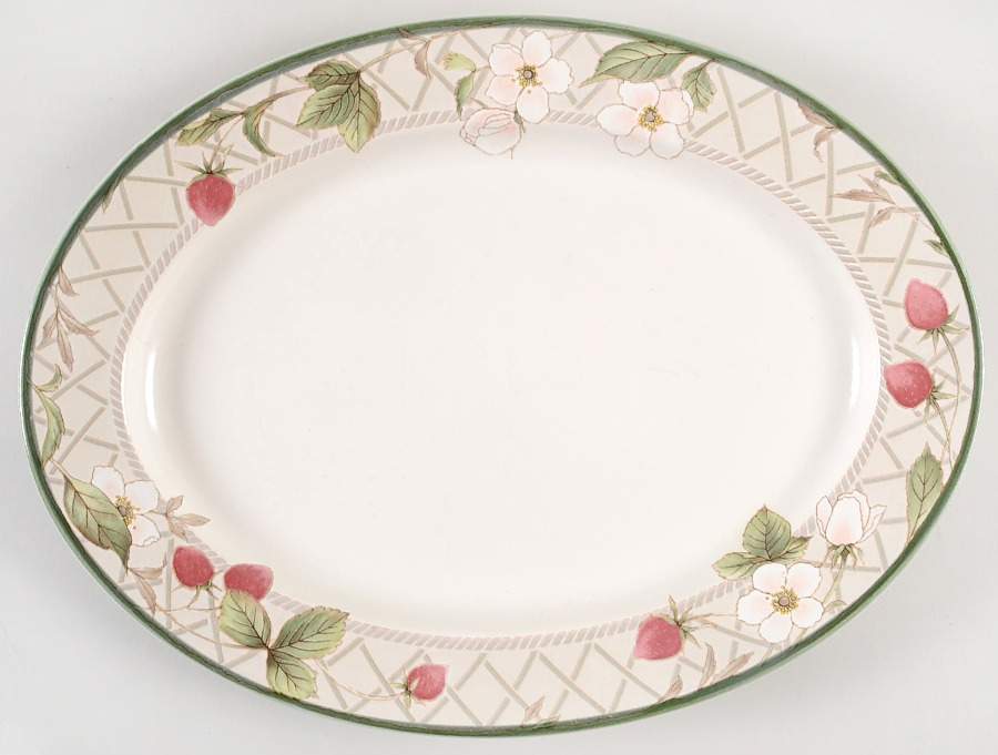 Strawberry Fair 15" Oval Serving Platter by Mikasa-1