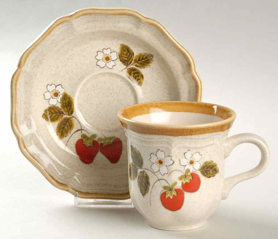 Strawberry Festival Flat Cup & Saucer Set by Mikasa-1