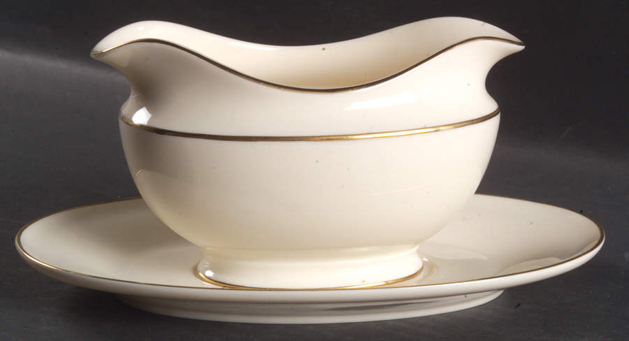 Stanton Gold Gravy Boat & Underplate by Mikasa-1