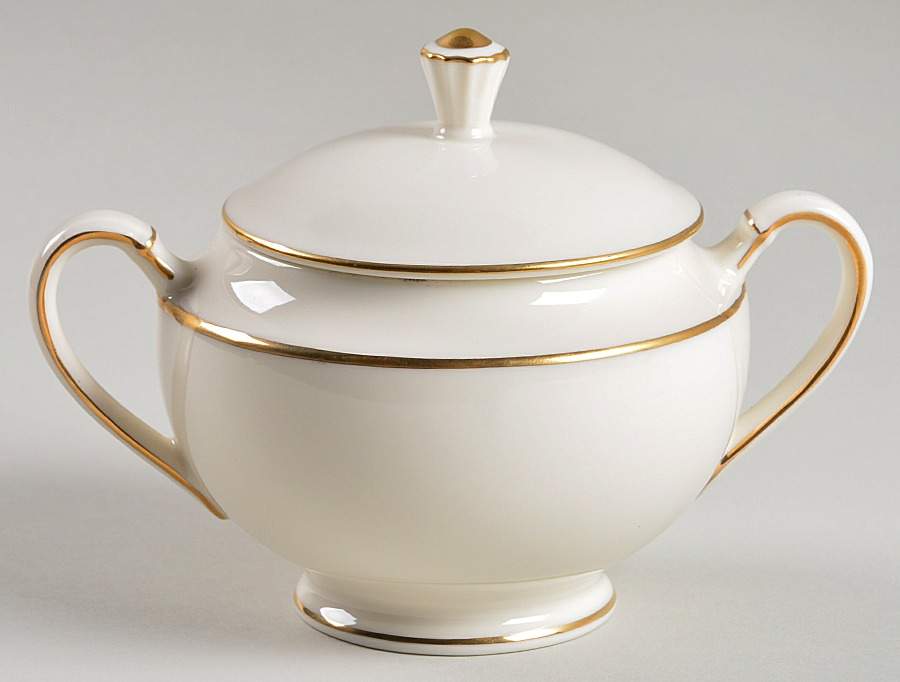 Stanton Gold Sugar Bowl & Lid by Mikasa-1