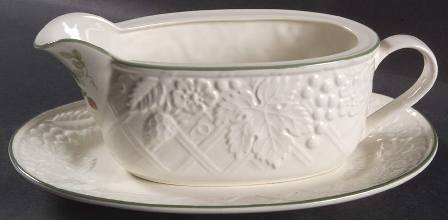 Strawberry Lane Gravy Boat & Underplate by Mikasa-1