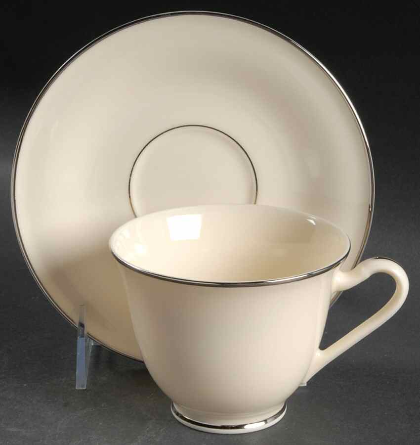 Stanton Platinum Footed Cup & Saucer Set by Mikasa-1