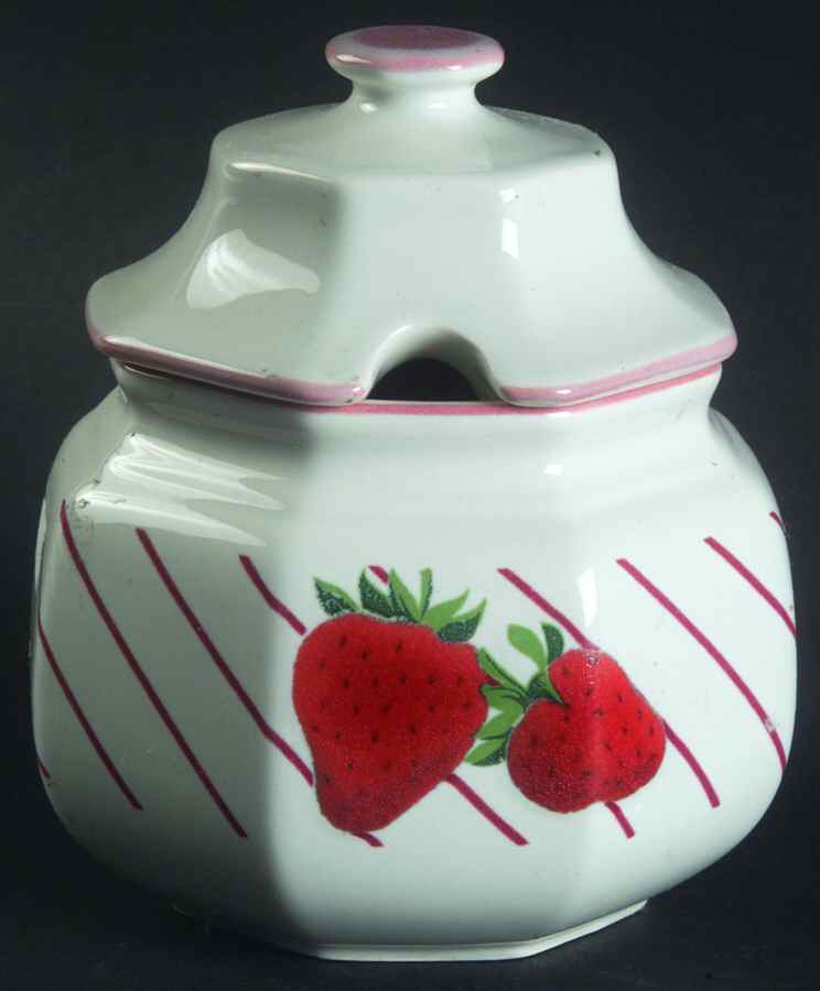 Strawberries Sugar Bowl & Lid by Mikasa-1