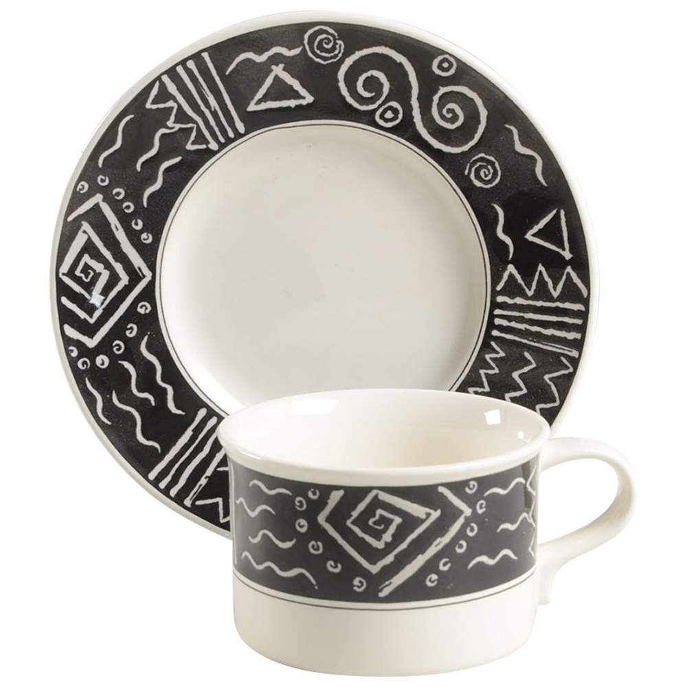 Star Track Flat Cup & Saucer Set by Mikasa-1