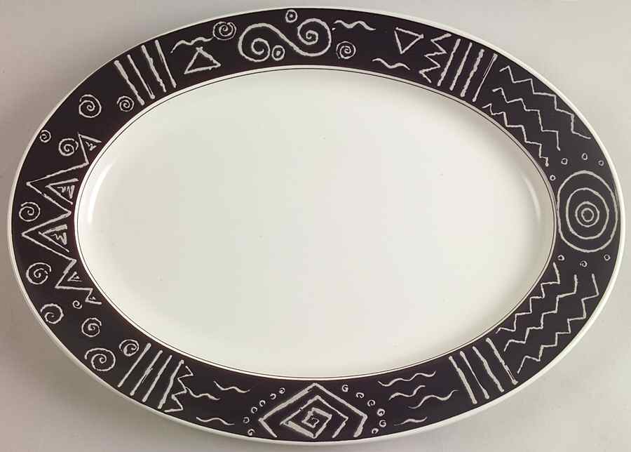 Star Track 15" Oval Serving Platter by Mikasa-1