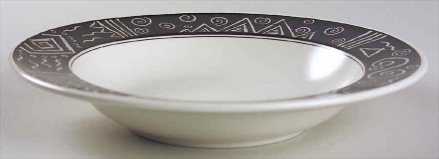 Star Track Large Rim Soup Bowl by Mikasa-1
