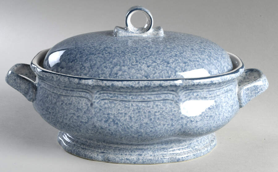 Stone Works Light Blue 2.5 Quart Oval Covered Casserole by Mikasa-1