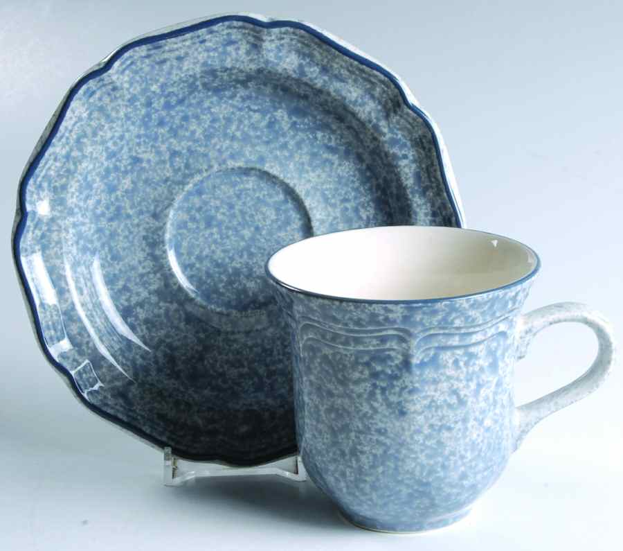 Stone Works Light Blue Flat Cup & Saucer Set by Mikasa-1