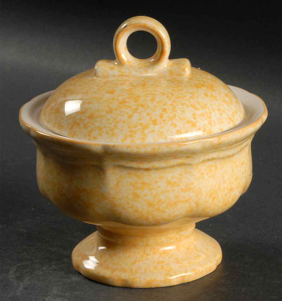 Yellow Sugar Bowl & Lid by Mikasa-1
