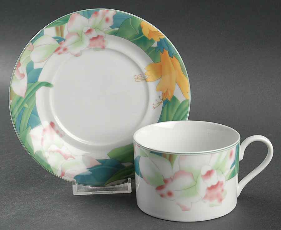 Summer Bloom Flat Cup & Saucer Set by Mikasa-1
