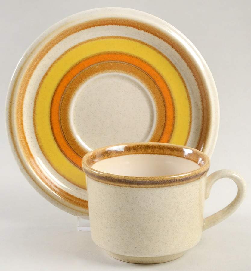 Sun Circles Flat Cup & Saucer Set by Mikasa-1