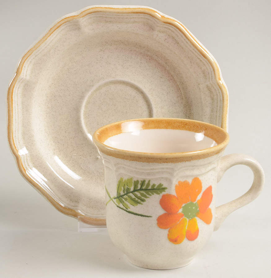 Summer Garden Flat Cup & Saucer Set by Mikasa-1