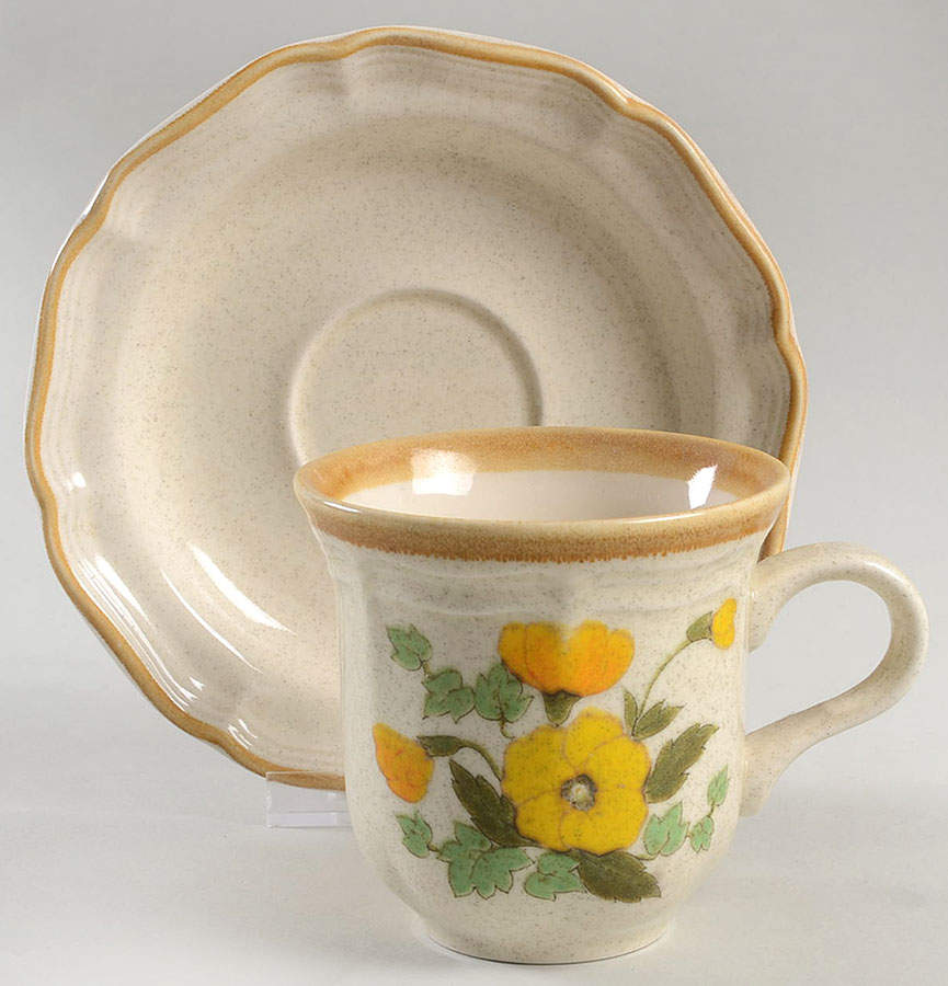 Sunshine Flat Cup & Saucer Set by Mikasa-1