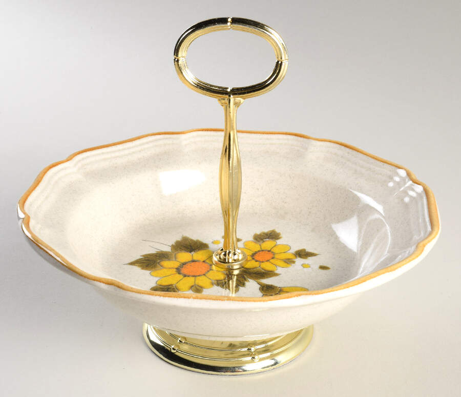 Sunny Side 6"-7" Handled Footed Nut Dish HC by Mikasa-1
